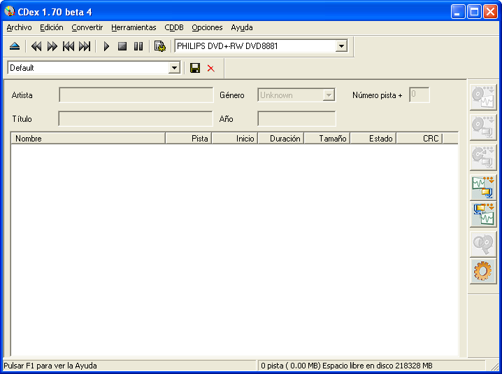 CDEX codificar Audio MP3 WAV