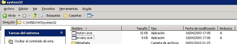 Carpeta Windows SYstem32