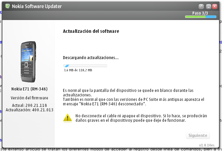 Actualizacion firmware Nokia